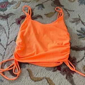 Frock Candy neon orange top with adjustable straps (size S)